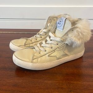 Golden Goose x Bonpoint, EU 31, Girls' Faux Fur-Trimmed Leather Sneakers